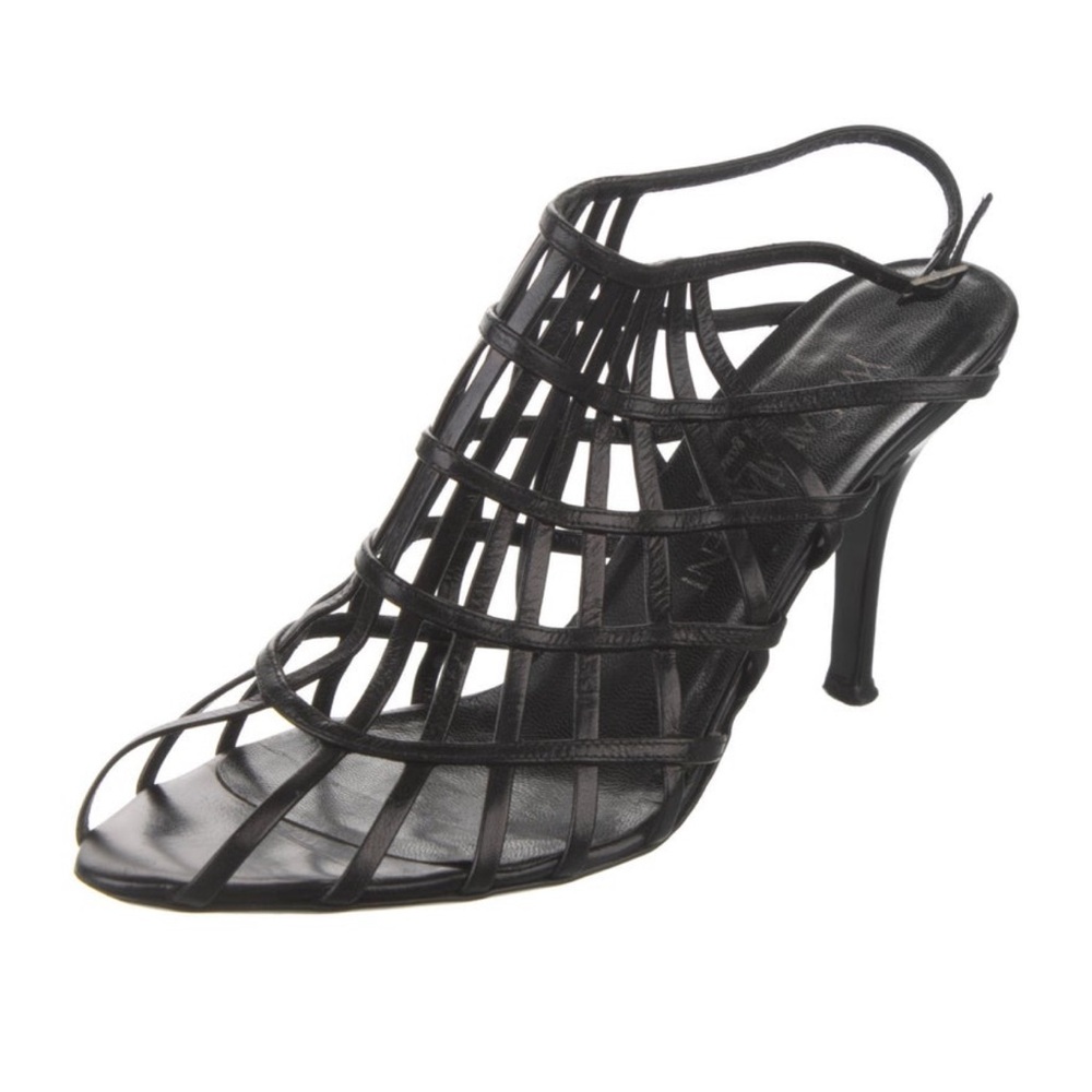 YSL Saint Laurent 2009 Mesh Cage Sandal Pumps 38 - Picture 2 of 6